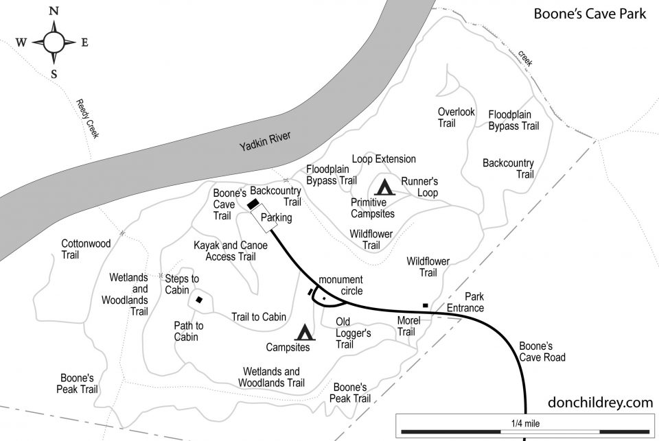 Boone's Cave Park map