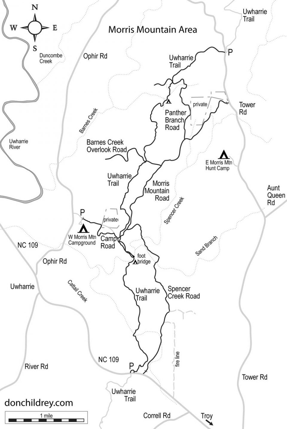 Morris Mountain Area map