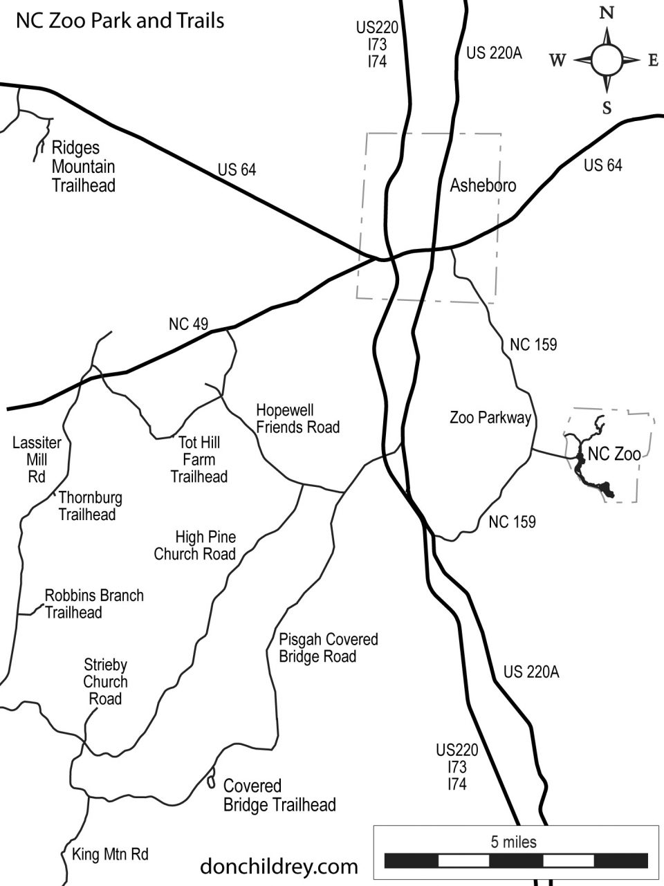 NC Zoo trails map