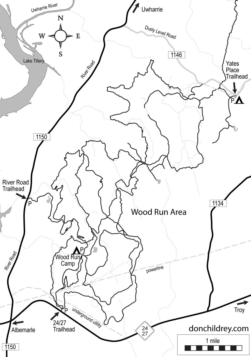 Wood Run Area map